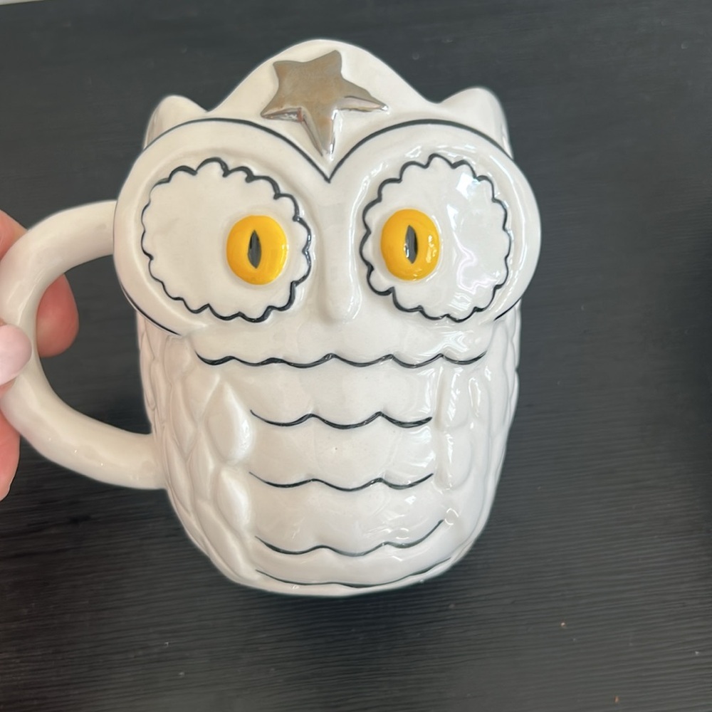 Anthropologie Francesca Kaye Halloween Owl Magic Mug Fall Birds Handpainted - Picture 10 of 11